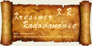Krešimir Radovanović vizit kartica